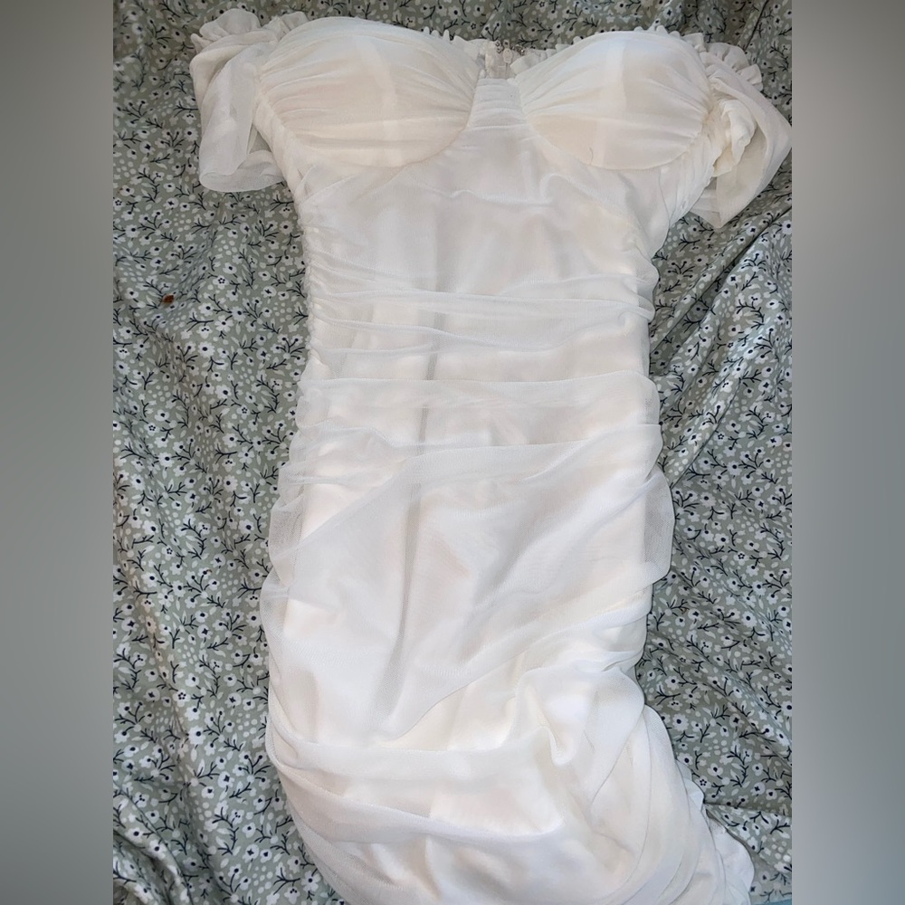 white mini dress